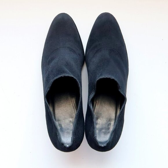 Stuart Weitzman Black Suede Leather Kitten Heel Almond Toe Ankle Boots Booties 6 - Picture 3 of 16